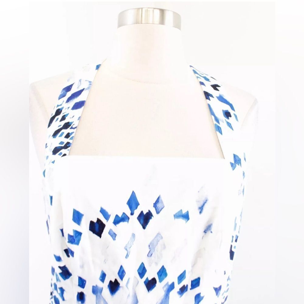 White House Black Market Geometric Print Fit and Flare Halter - Picture 4 of 5